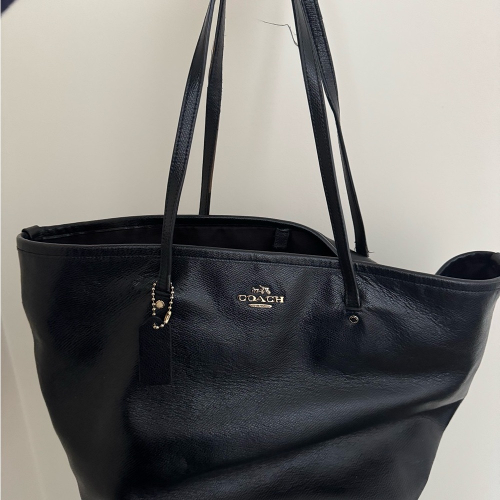 Coach Black Pebbled Leather Tote